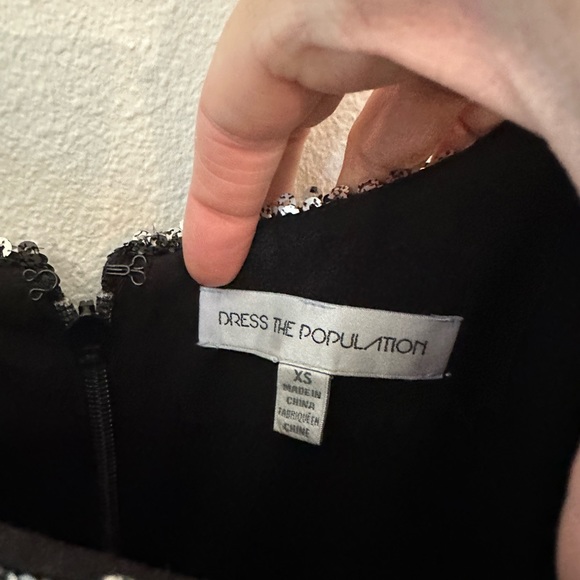 Dress The Population Roxy Silver Fringe Dress Size XS - Picture 5 of 5